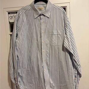 Tommy Bahama Blue and White Striped Button-Down Shirt